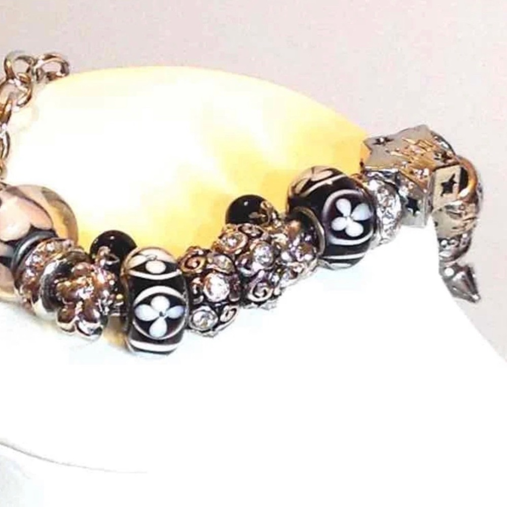 Fancy Glitzy Charm Bracelet